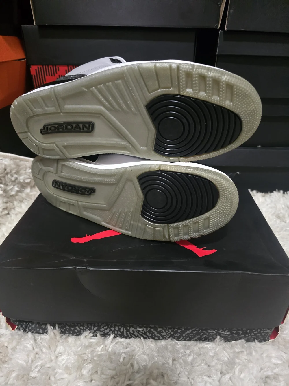 Jordan Retro 3 Shoes in Grey and Black with Elephant Print
